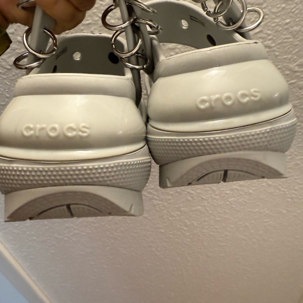 Grey Crocs Mega Platforms with Halloween Charms - Picture 2 of 4